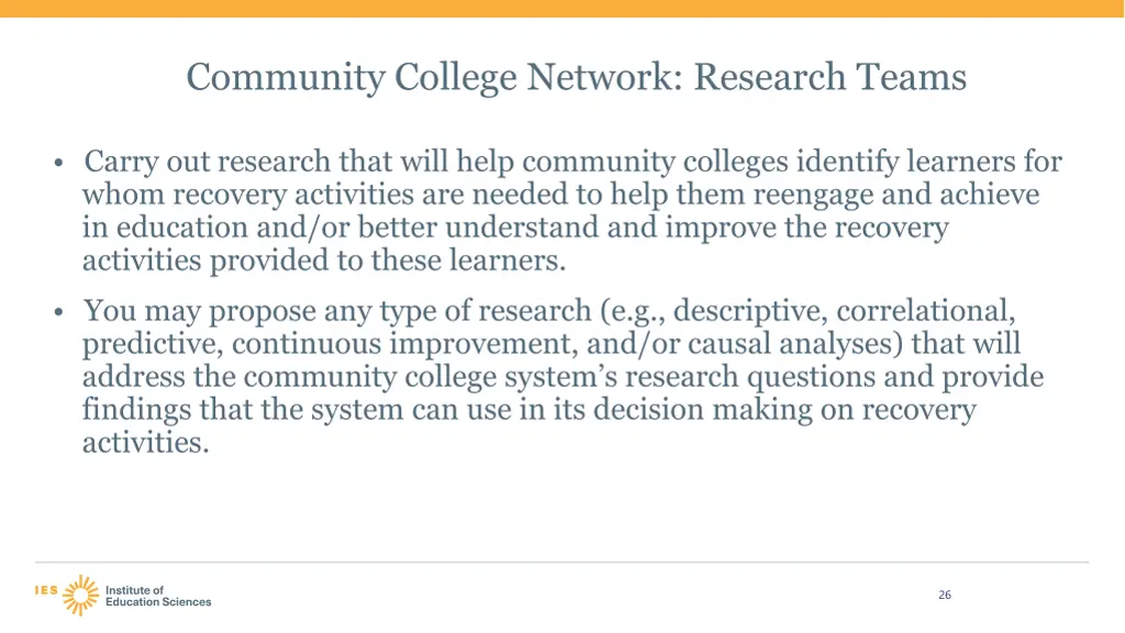 community college network research teams