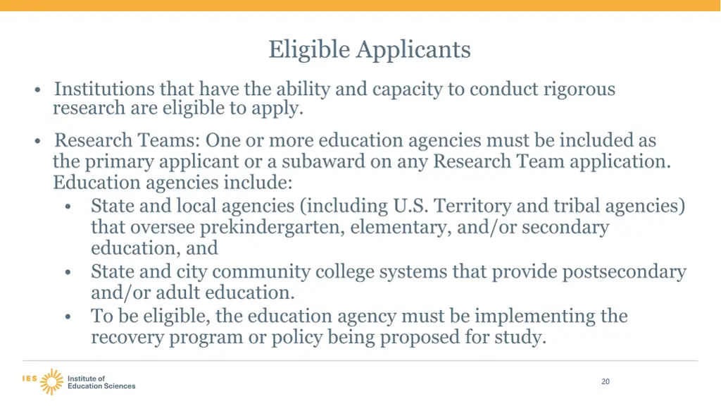 eligible applicants