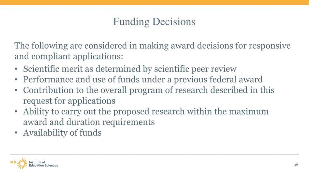 funding decisions