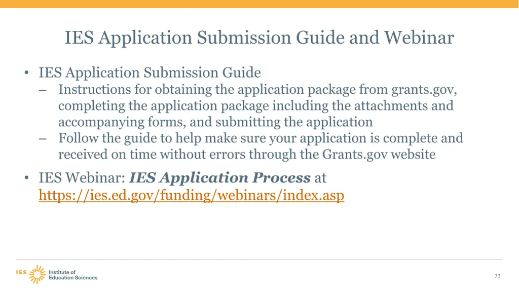 ies application submission guide and webinar