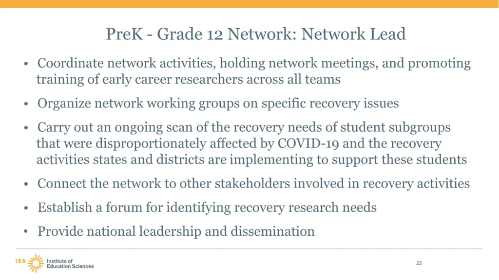 prek grade 12 network network lead