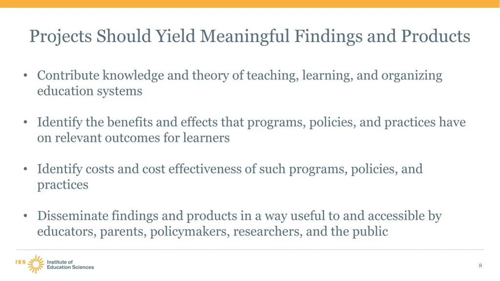 projects should yield meaningful findings