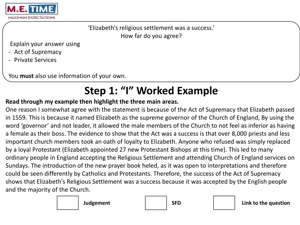 elizabeth s religious settlement was a success