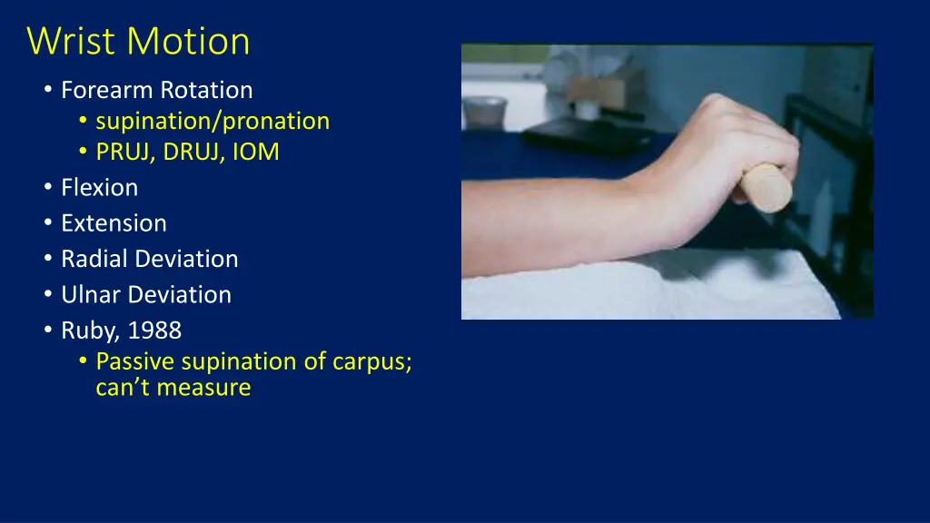 wrist motion forearm rotation supination