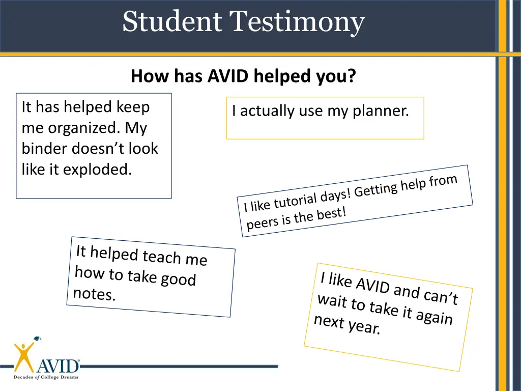 student testimony