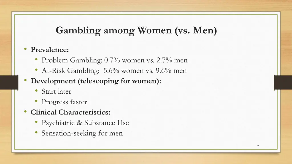 gambling among women vs men