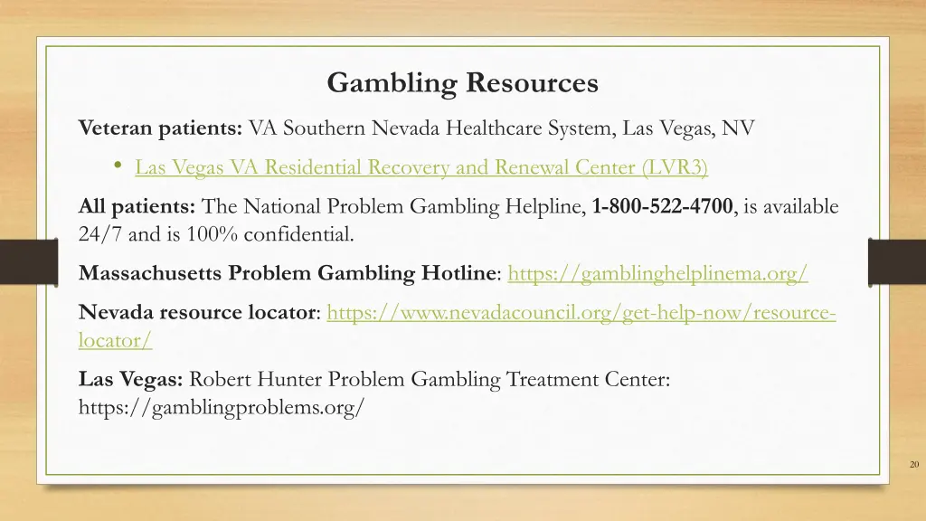 gambling resources