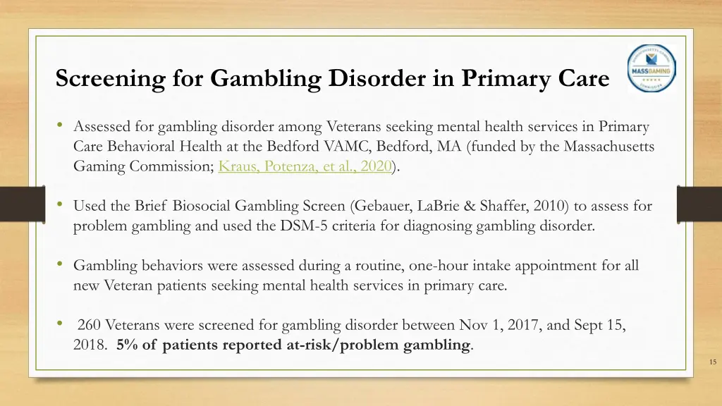 screening for gambling disorder in primary care