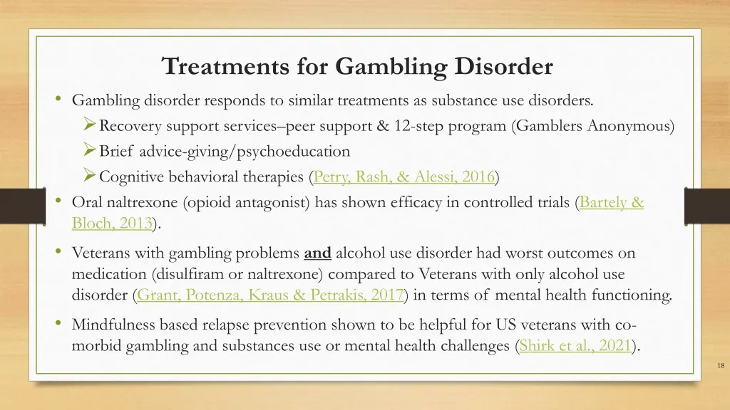 treatments for gambling disorder gambling