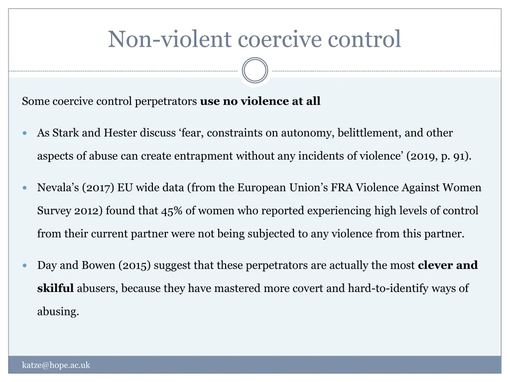 non violent coercive control