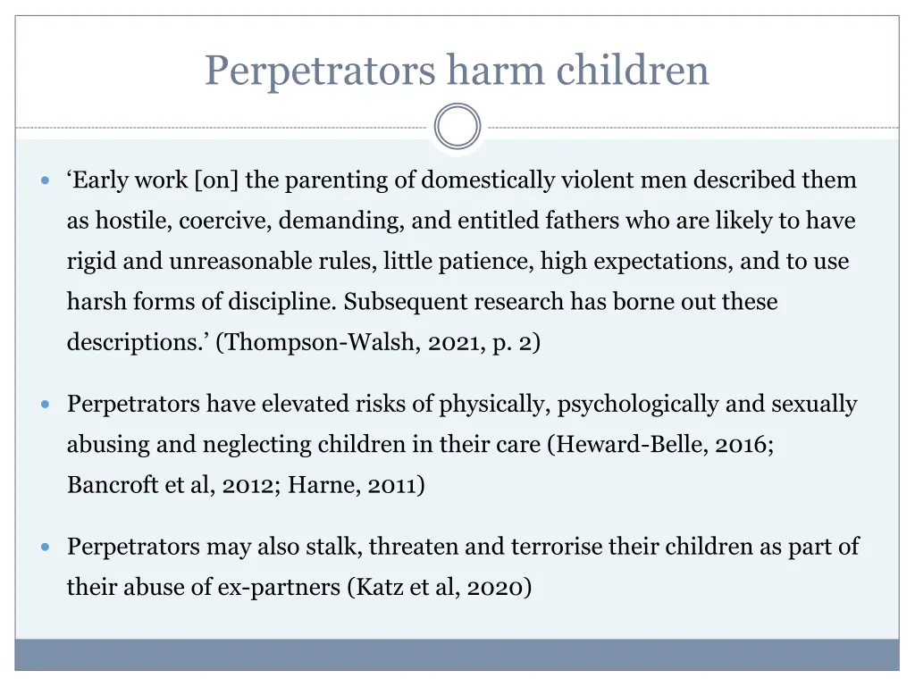 perpetrators harm children 1