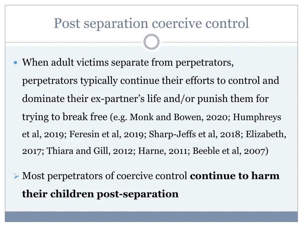 post separation coercive control