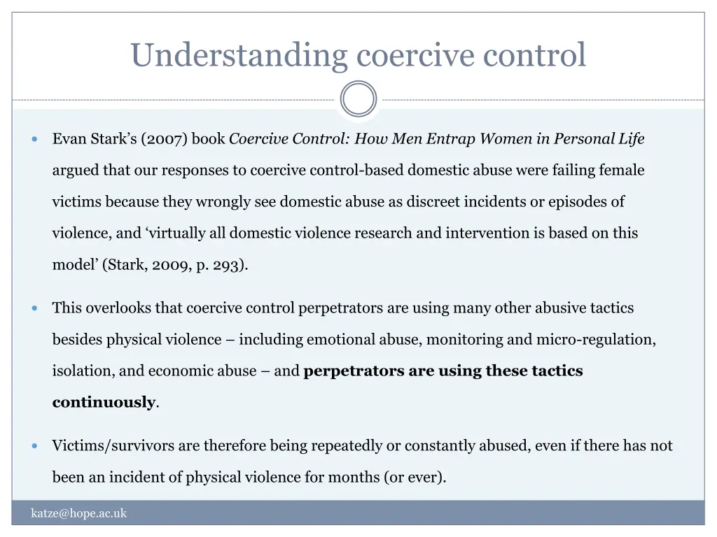 understanding coercive control 2