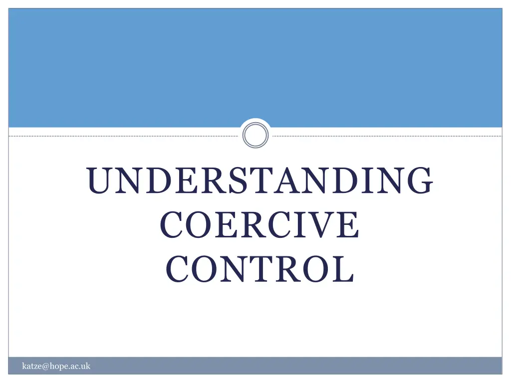 understanding coercive control