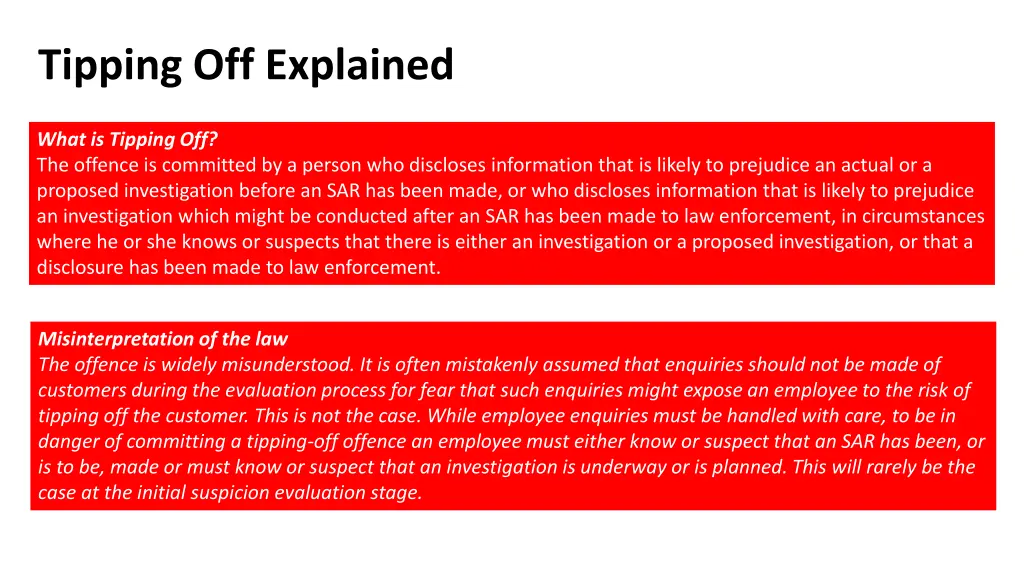 tipping off explained
