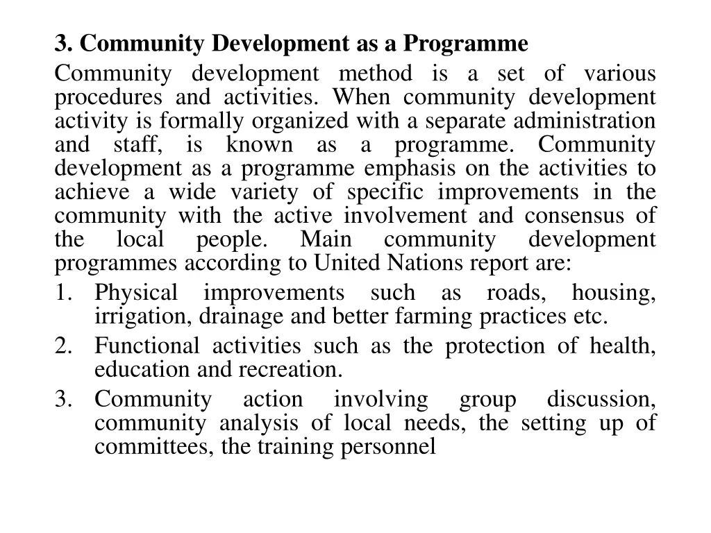 3 community development as a programme community