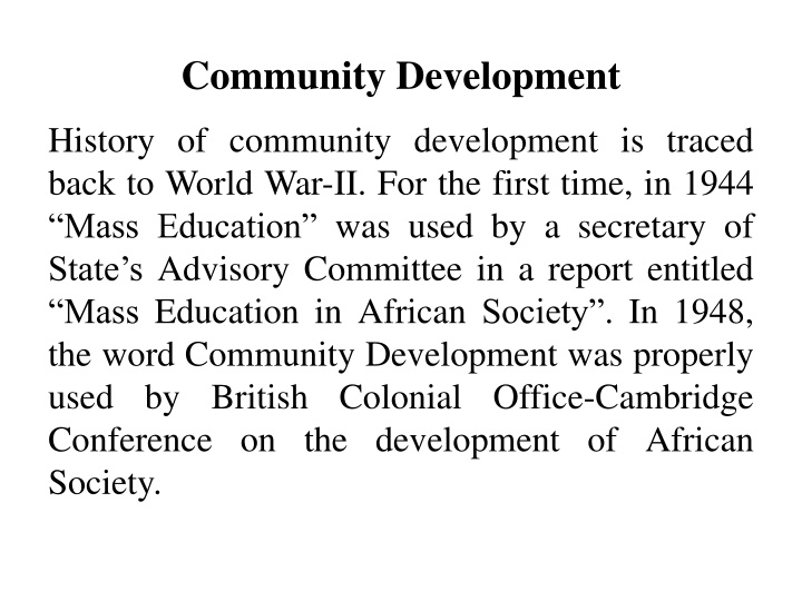 community development