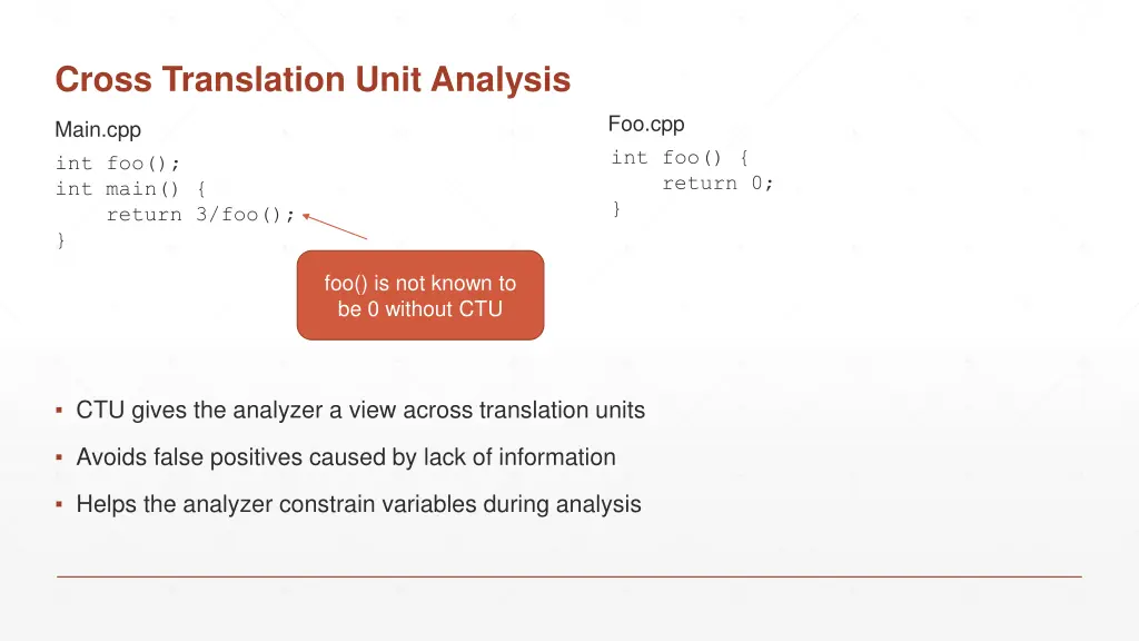 cross translation unit analysis