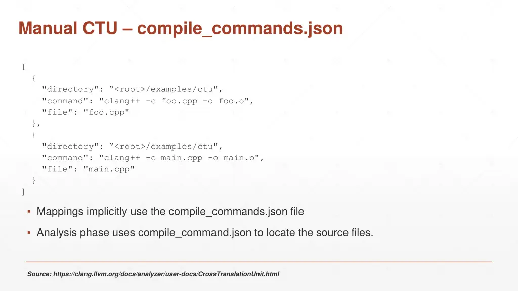 manual ctu compile commands json