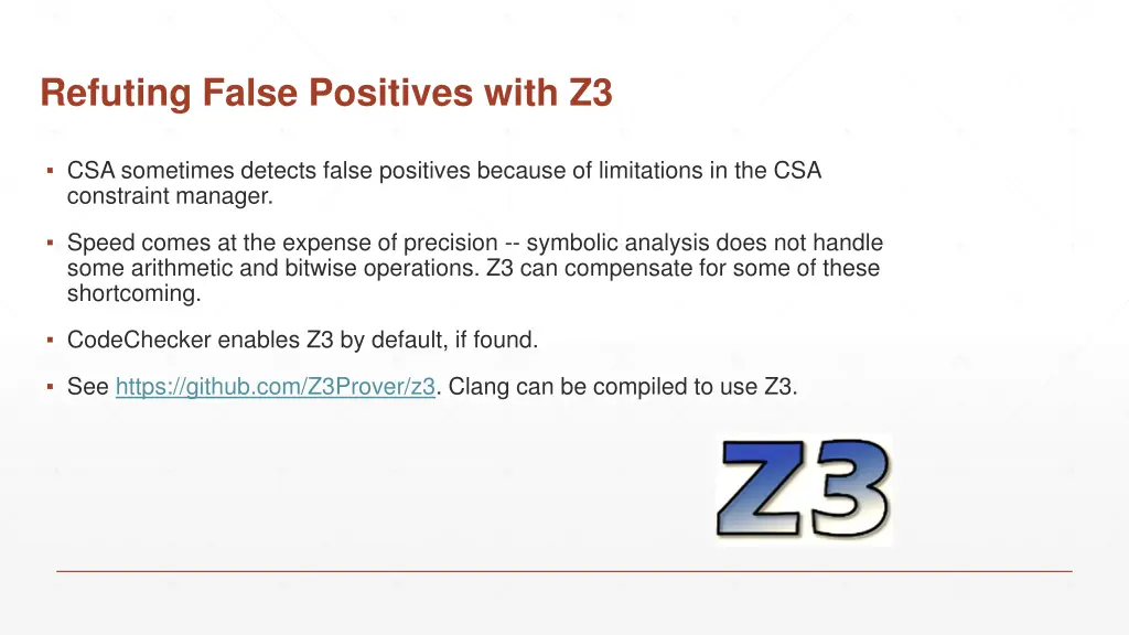 refuting false positives with z3