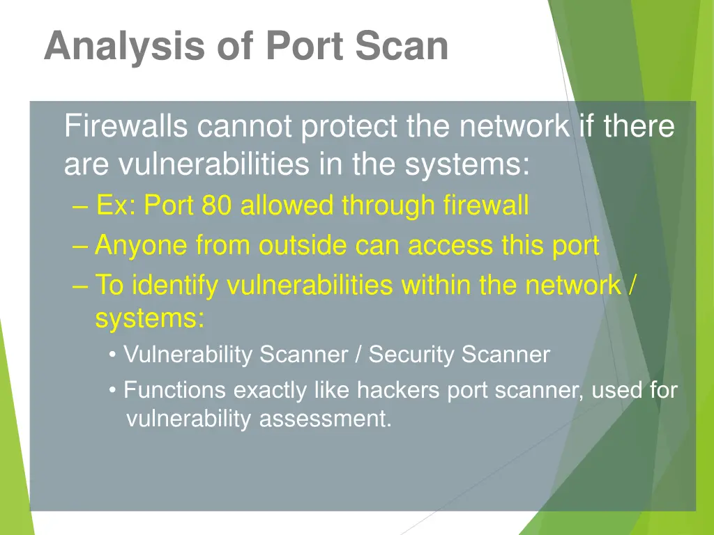 analysis of port scan