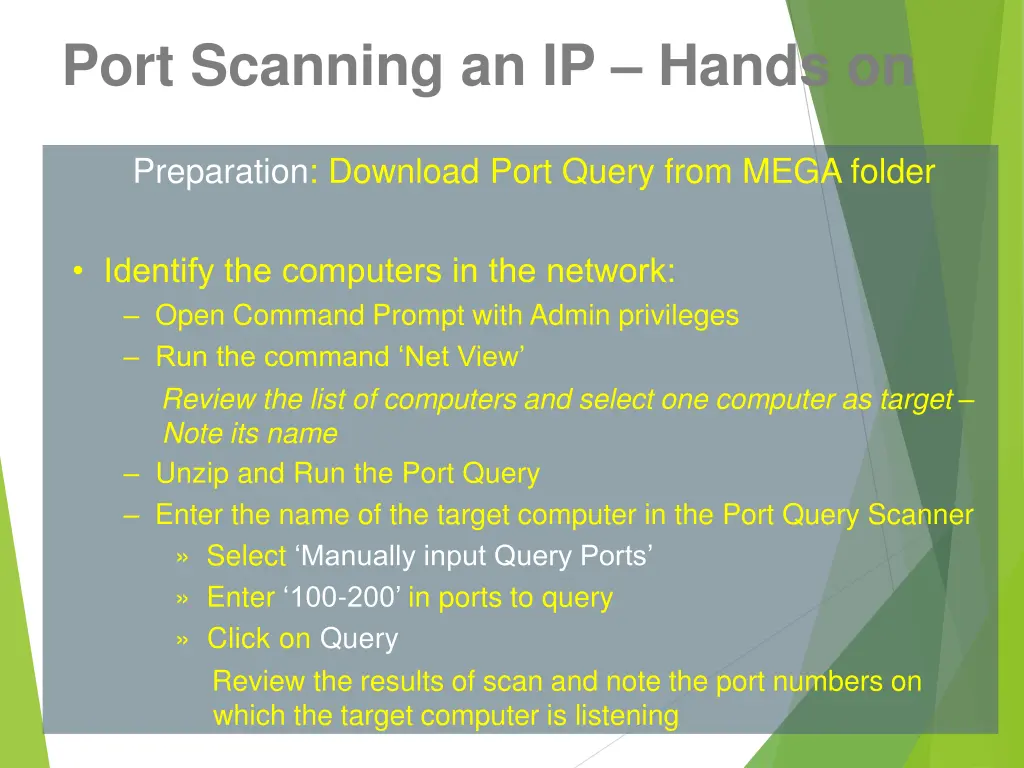 port scanning an ip hands on