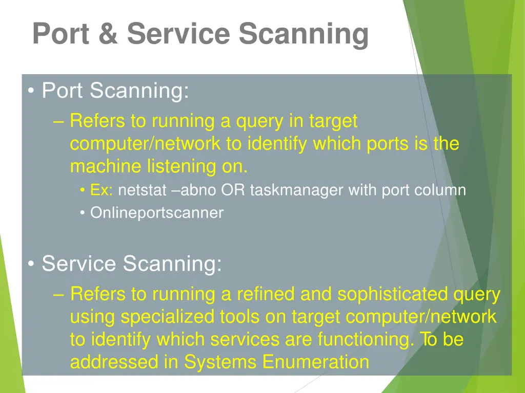 port service scanning