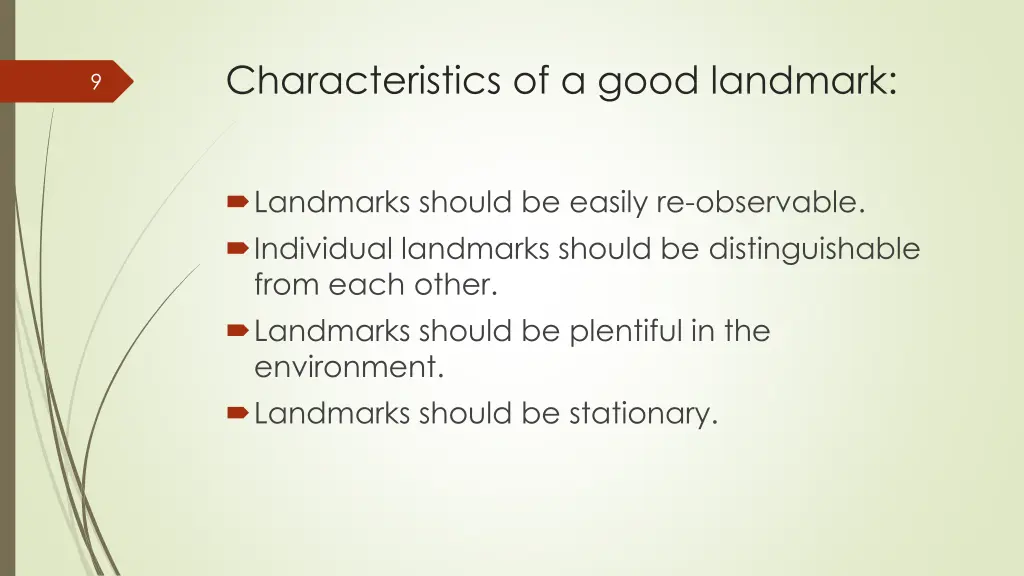 characteristics of a good landmark