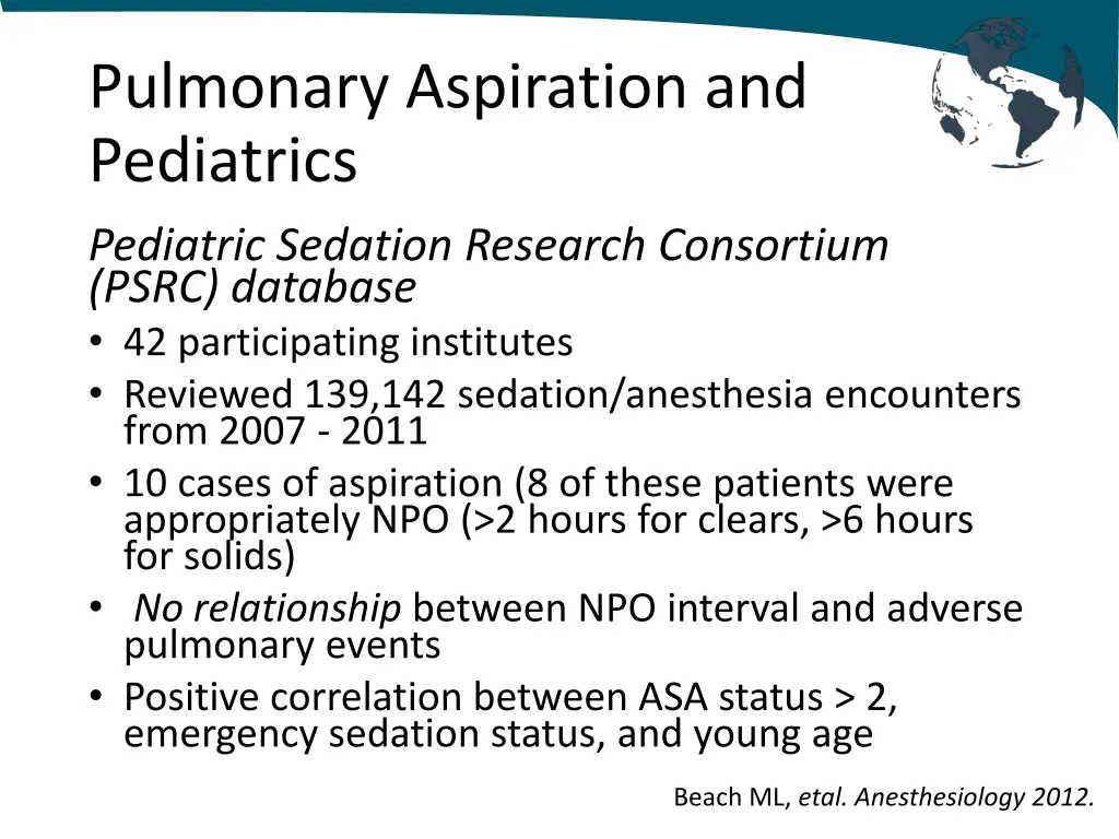 pulmonary aspiration and pediatrics pediatric