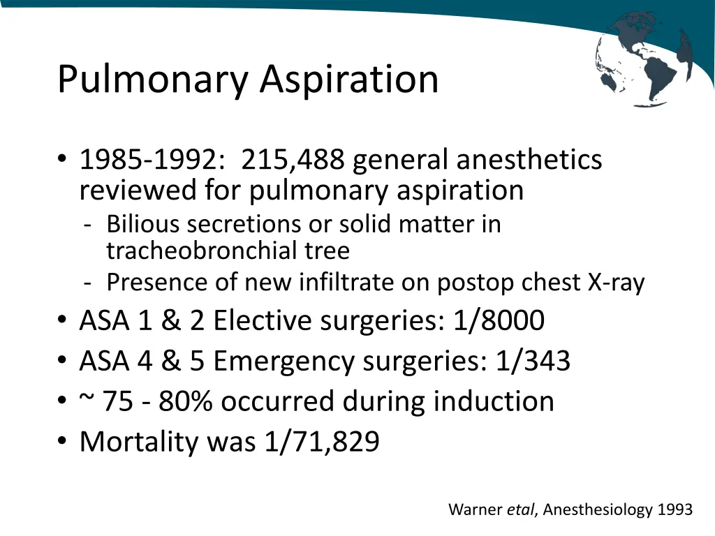 pulmonary aspiration