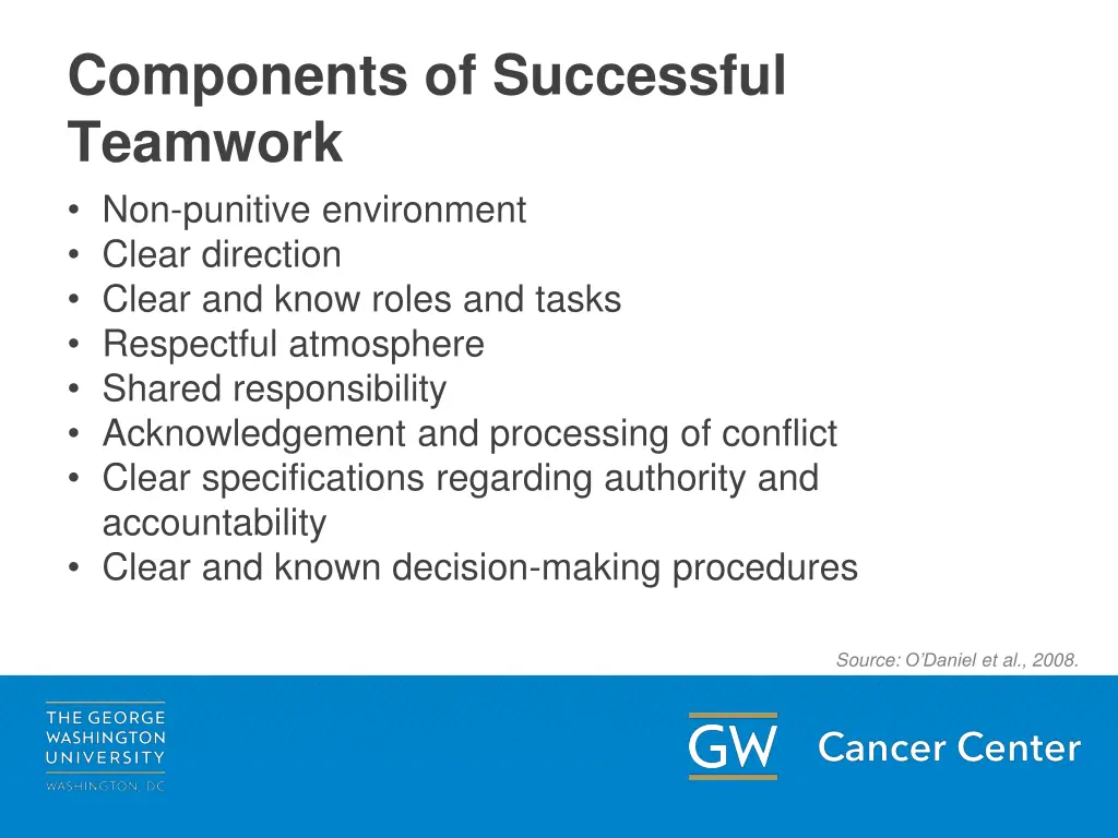 components of successful teamwork non punitive