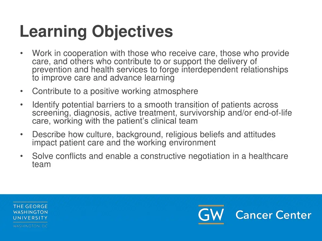 learning objectives