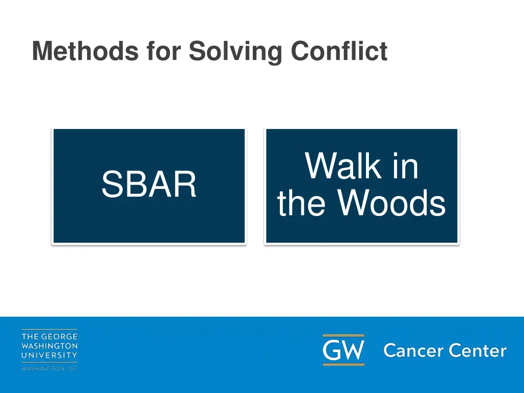 methods for solving conflict