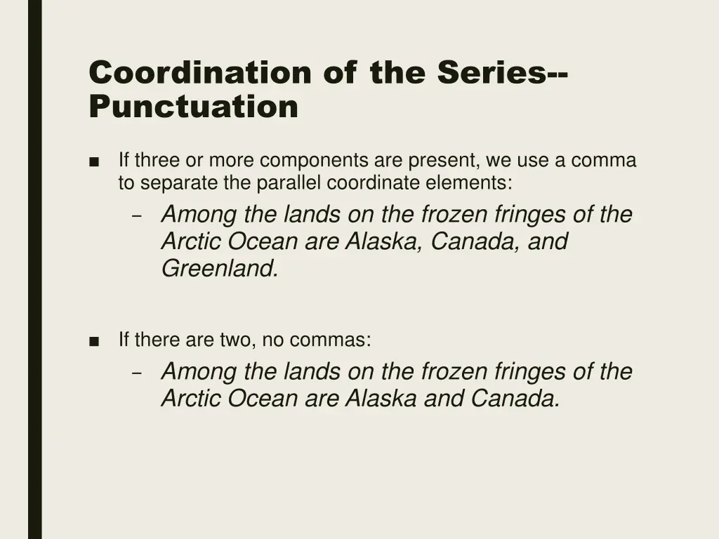 coordination of the series punctuation