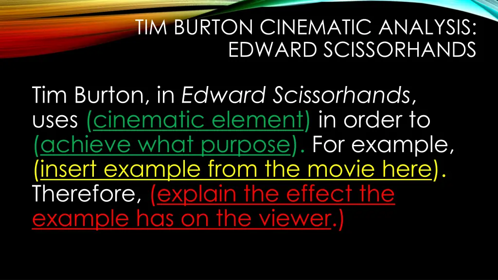 tim burton cinematic analysis edward scissorhands