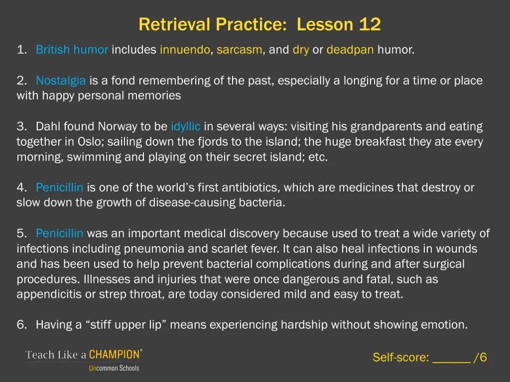 retrieval practice lesson 12 1