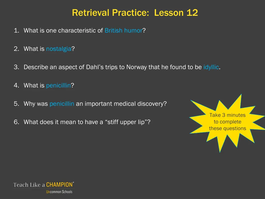 retrieval practice lesson 12