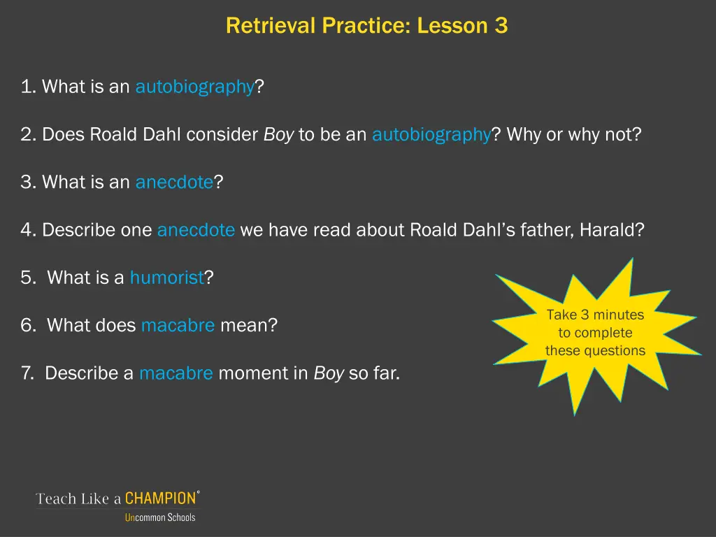 retrieval practice lesson 3