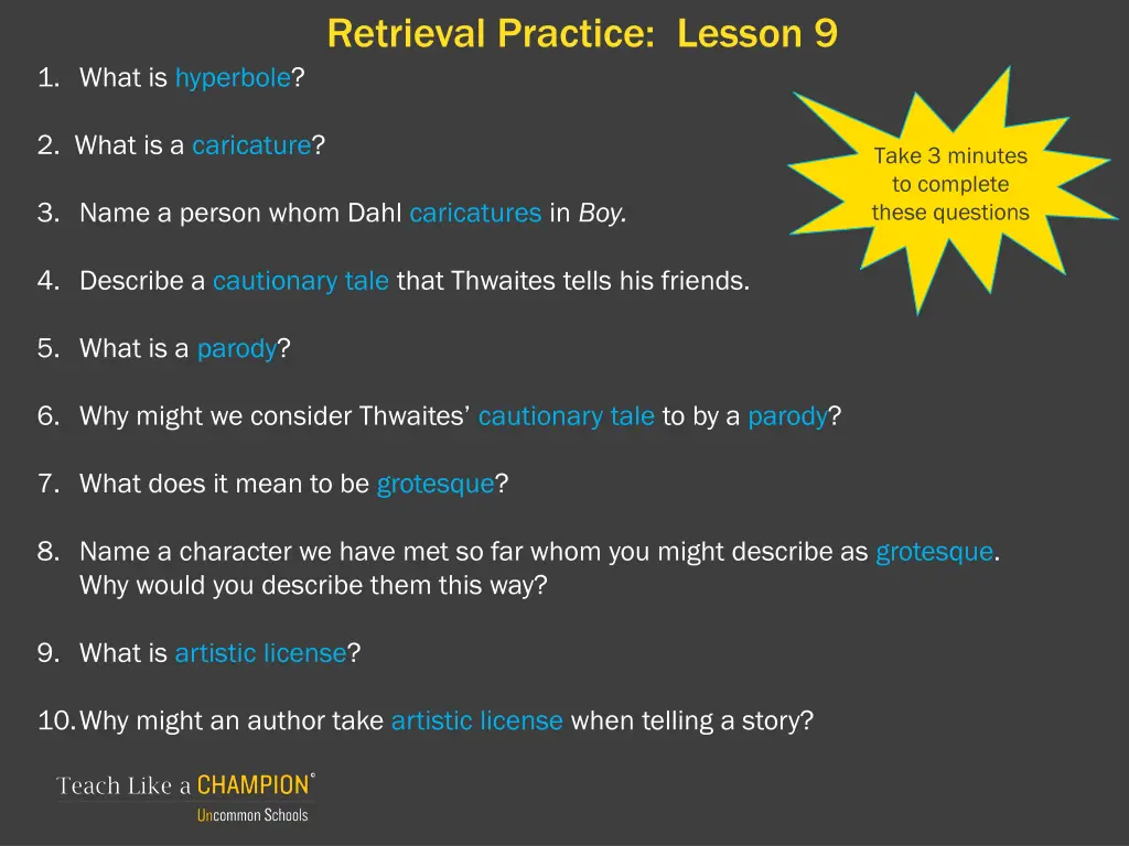 retrieval practice lesson 9