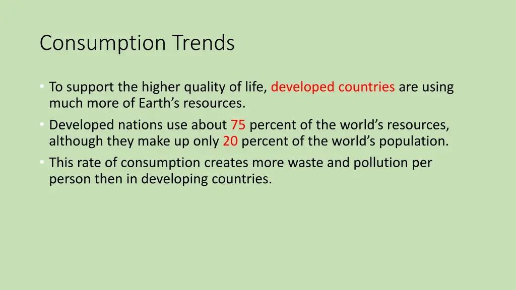 consumption trends