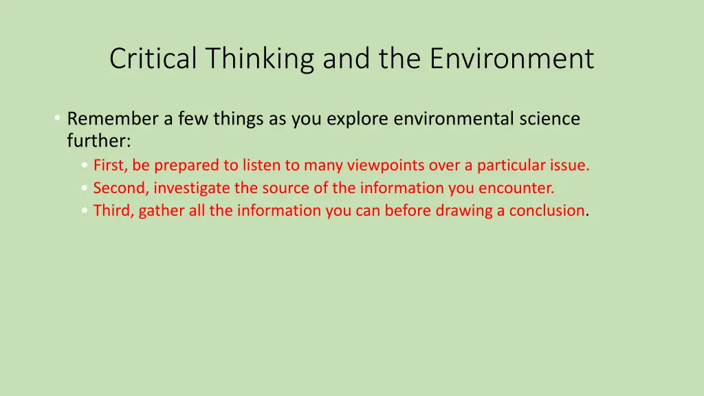 critical thinking and the environment 2