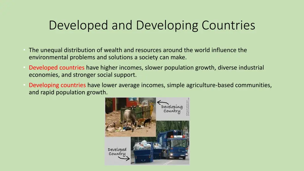 developed and developing countries