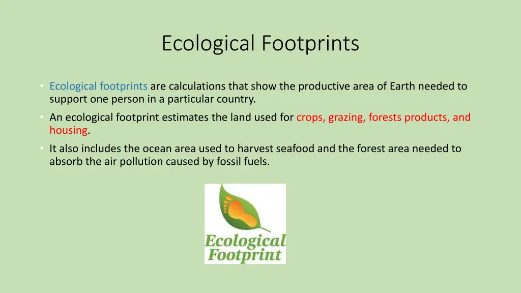 ecological footprints