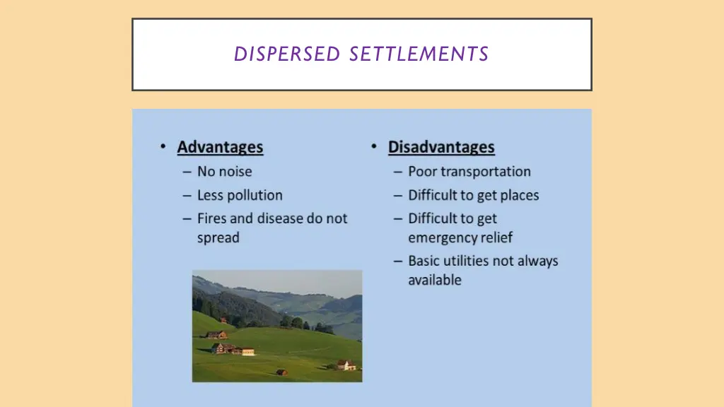 dispersed settlements 1