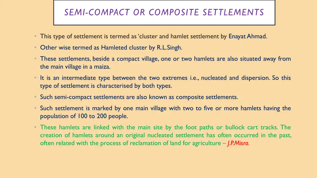 semi compact or composite settlements