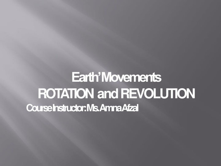 earth movements rotation and revolution course