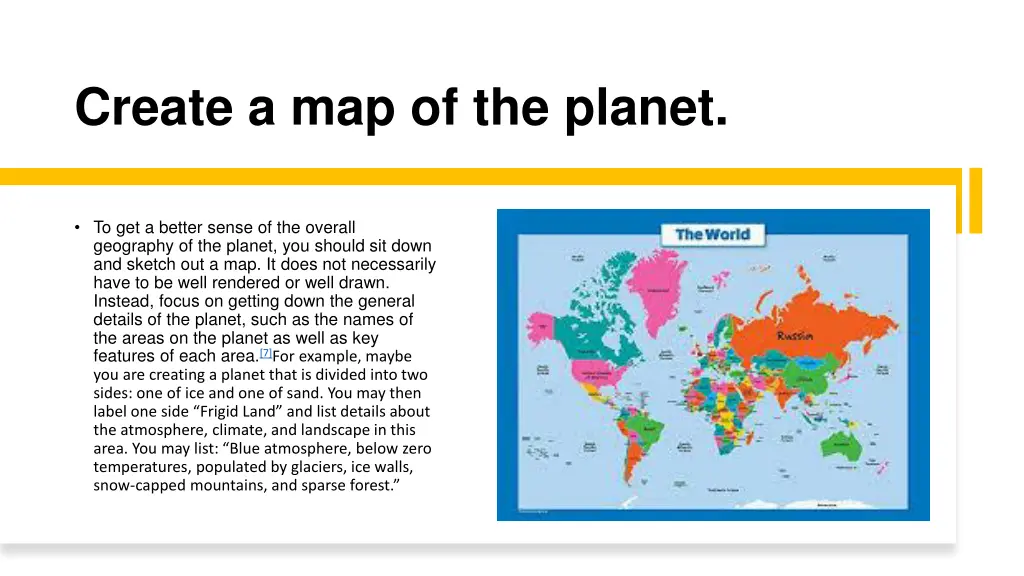 create a map of the planet