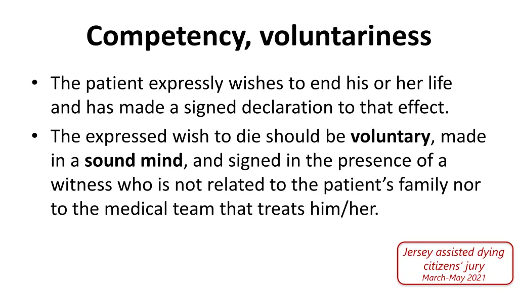 competency voluntariness