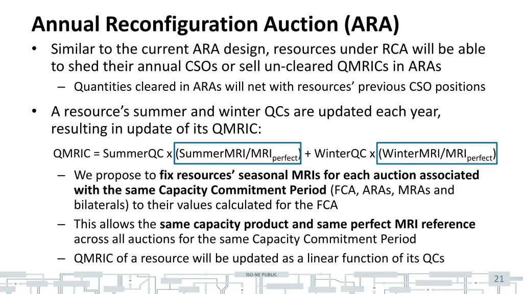 annual reconfiguration auction ara similar