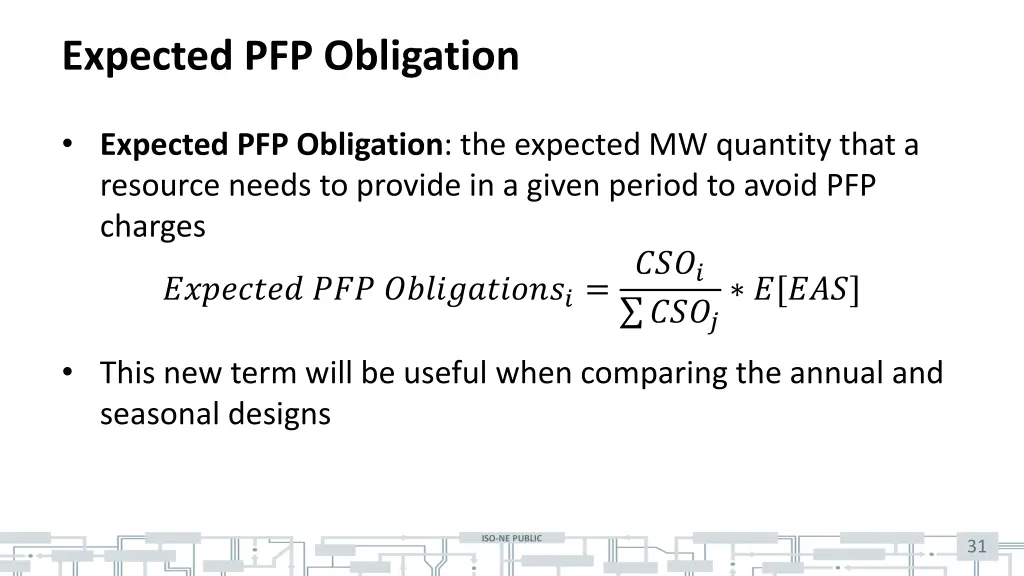 expected pfp obligation